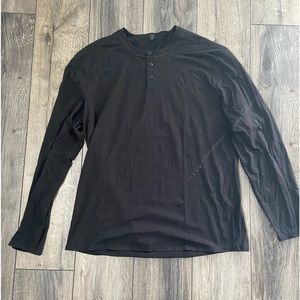 Lululemon Black Henley Long Sleeve Shirt